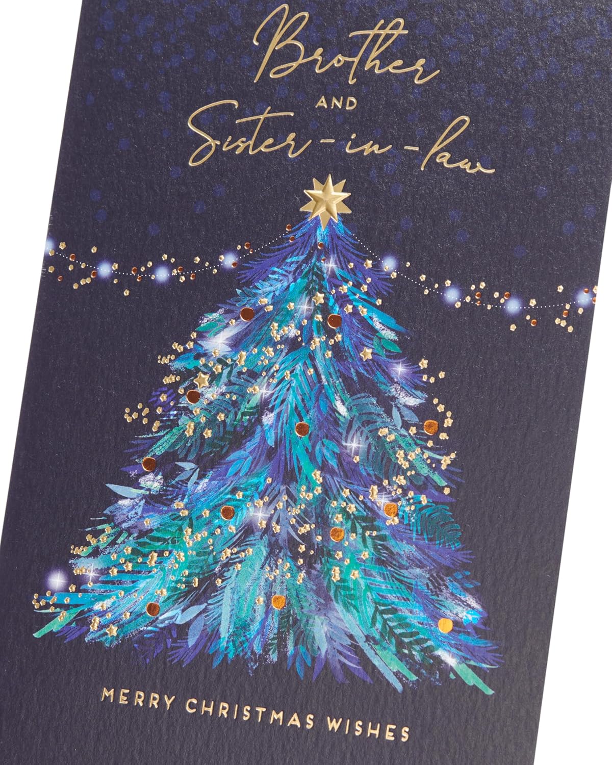 Blue Christmas Tree Design Brother And Sister In Law Christmas Card