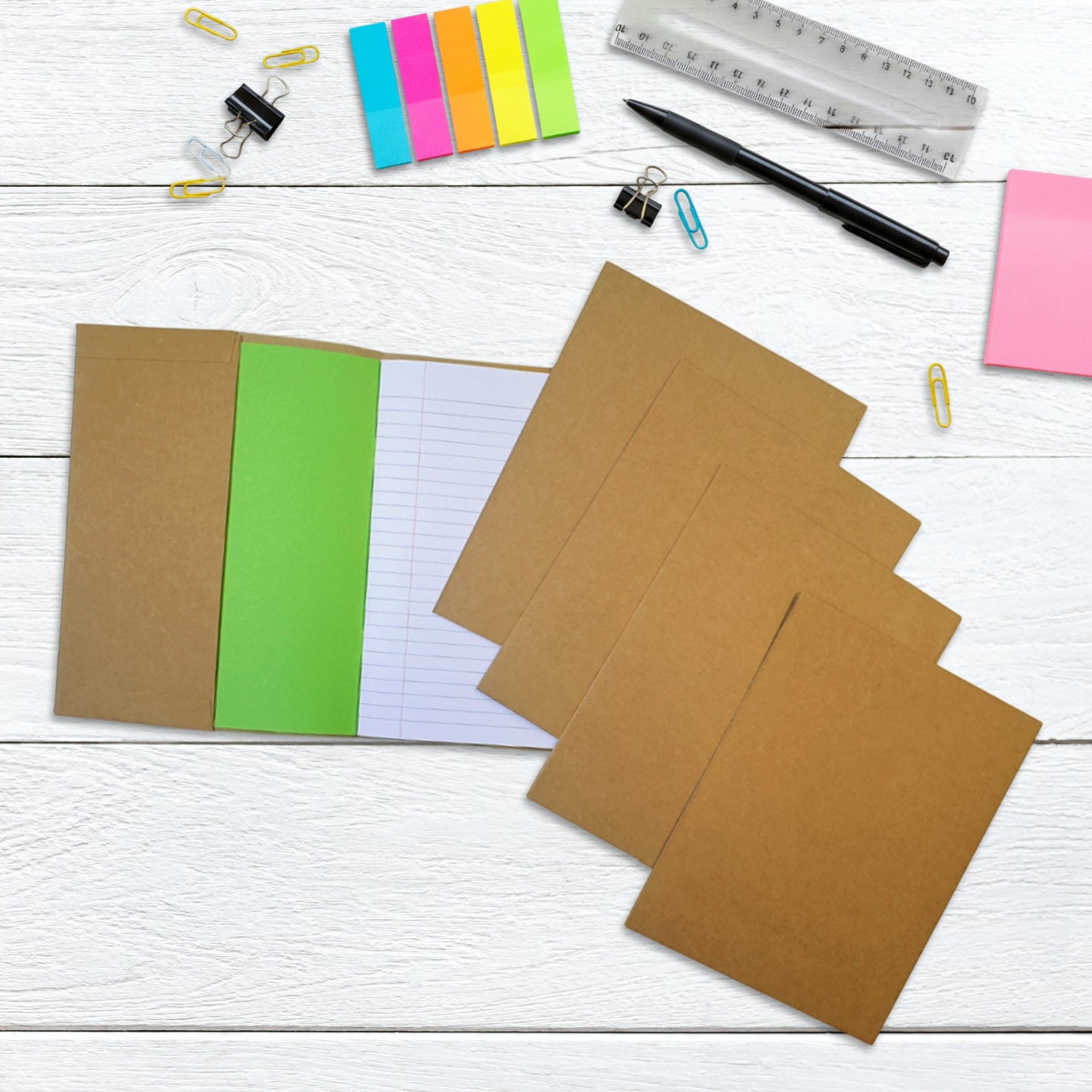 Pack of 5 9x7" Kraft Paper Exercise Book Covers by Janrax