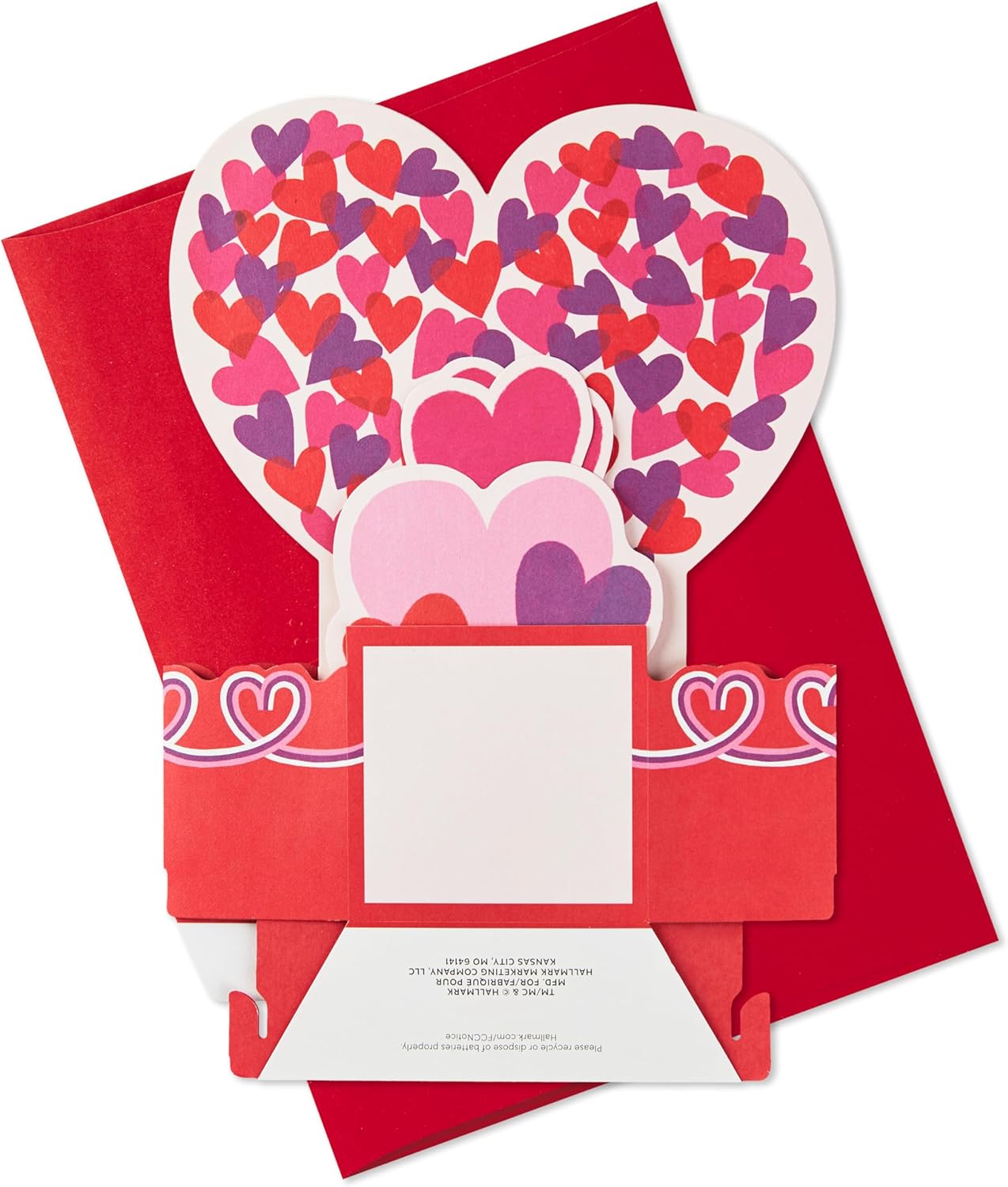 Hearts Scene Design 3D Pop Up Musical Light Up Valentine's Card