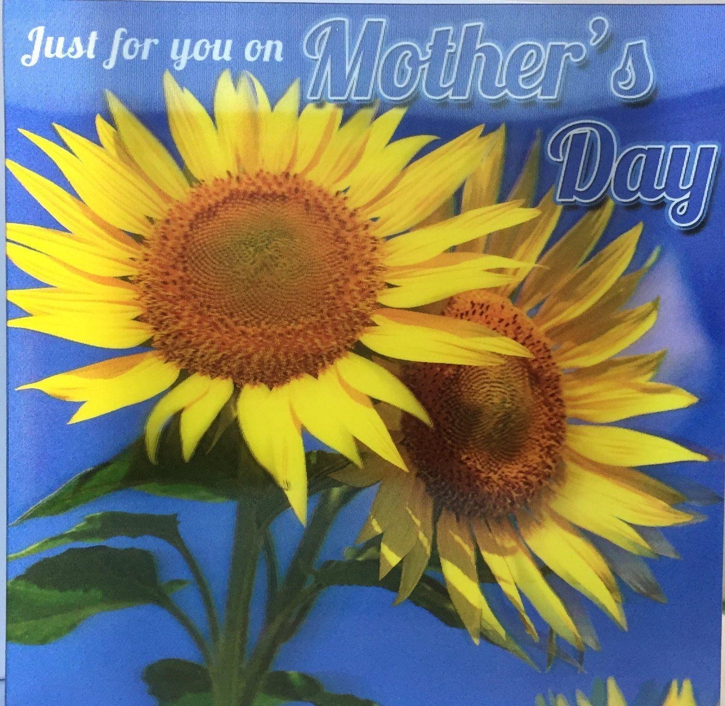 3D Holographic Sunflowers Design Just For You on Mother's Day Greetings Card