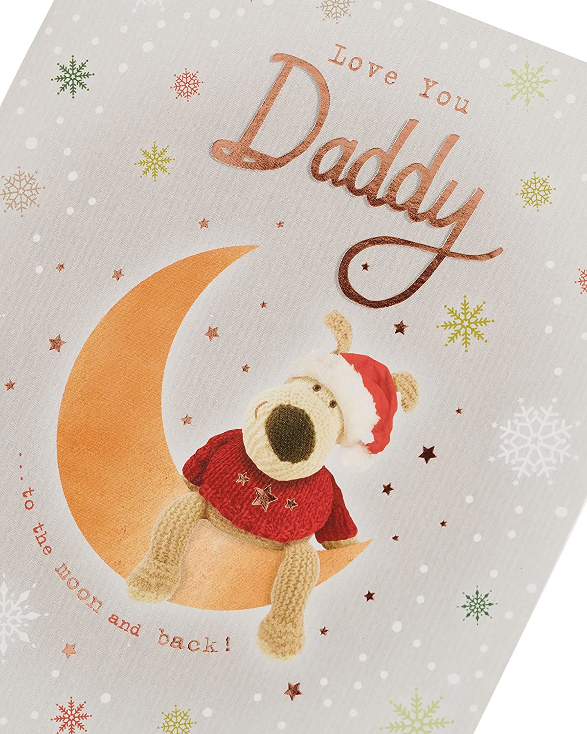 Love You Daddy Boofle Sitting on The Moon Design Christmas Card