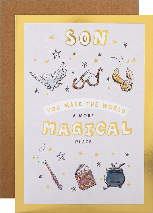 Harry Potter Illustrations Son Birthday Card with Activity