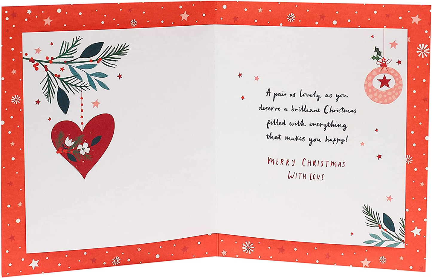 Heart and Bauble For Daughter & Son In Law Christmas Card