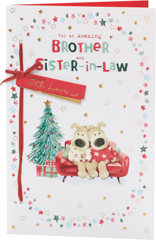 Boofle Brother & Sister-In-Law Embellished Christmas Card