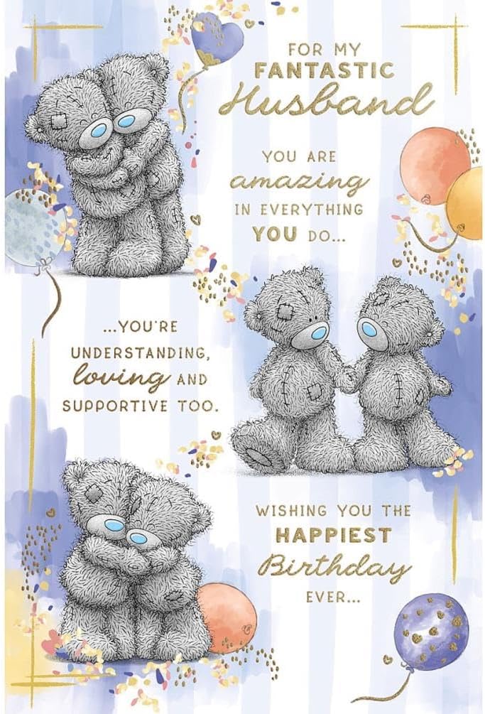 Bears Hugging Husband Verse Birthday Card