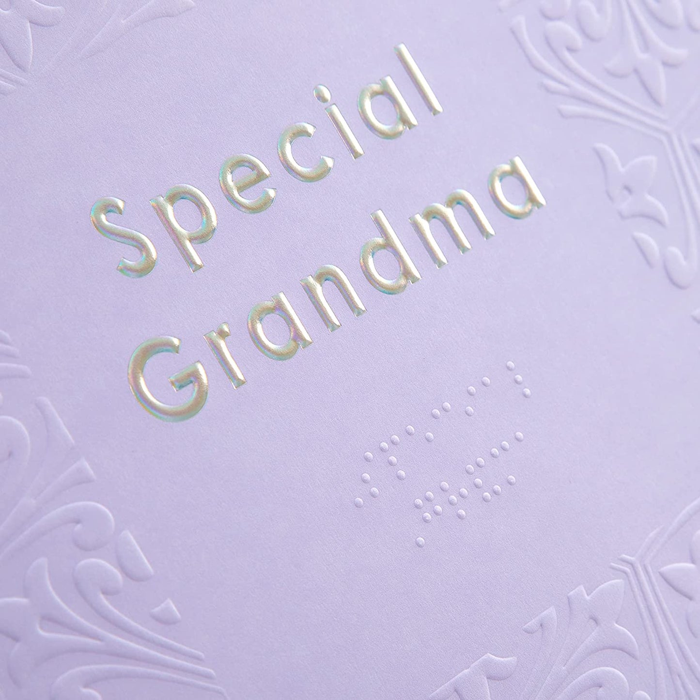 Grandma Birthday Card Contemporary Patterned Design Braille