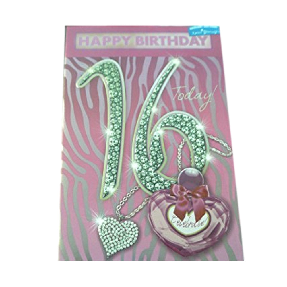 Open Female 16 Today! Medium Sized Style Birthday Card