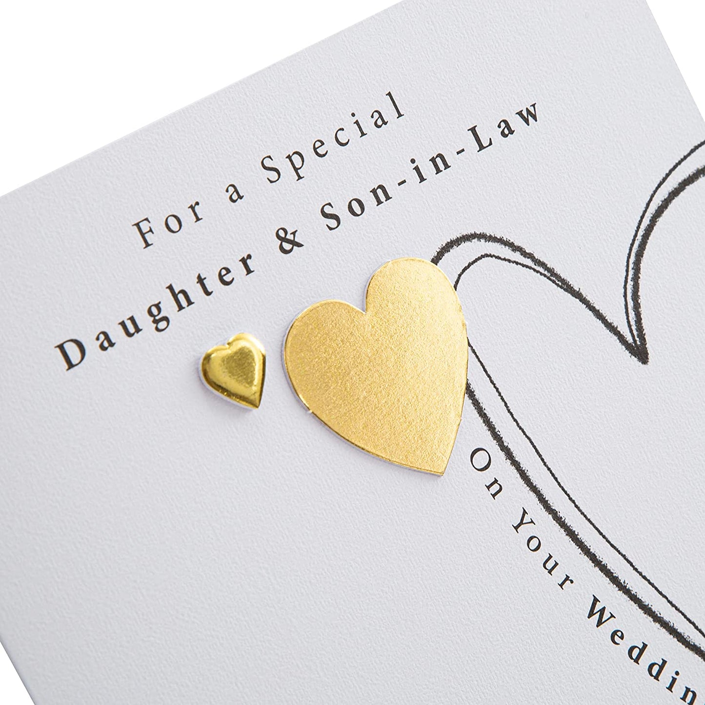 Love Hearts Design for Daughter and Son in Law Wedding Card