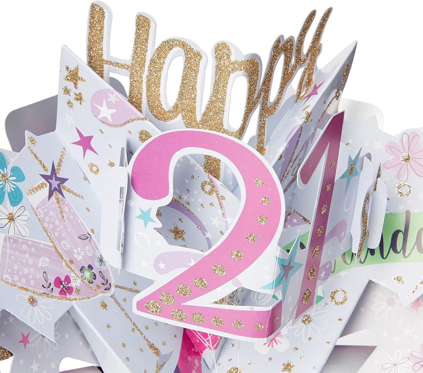 Happy 21st Birthday 3D Pop-Up Greeting Card