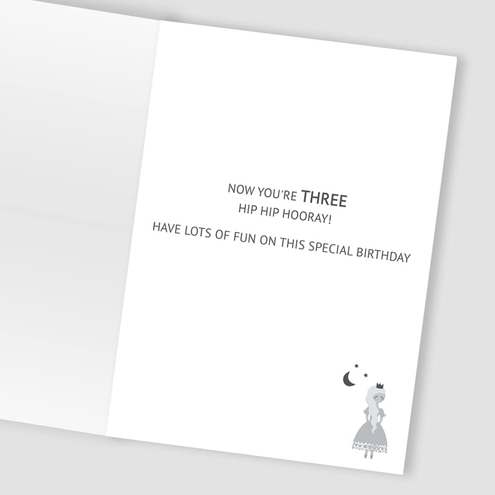 Princess & Castles Embellished Girls 3rd Birthday Card