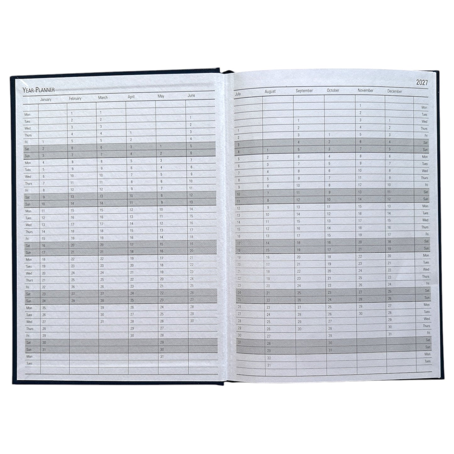 Janrax 2027 A5 Week To View Burgndy Desk Diary
