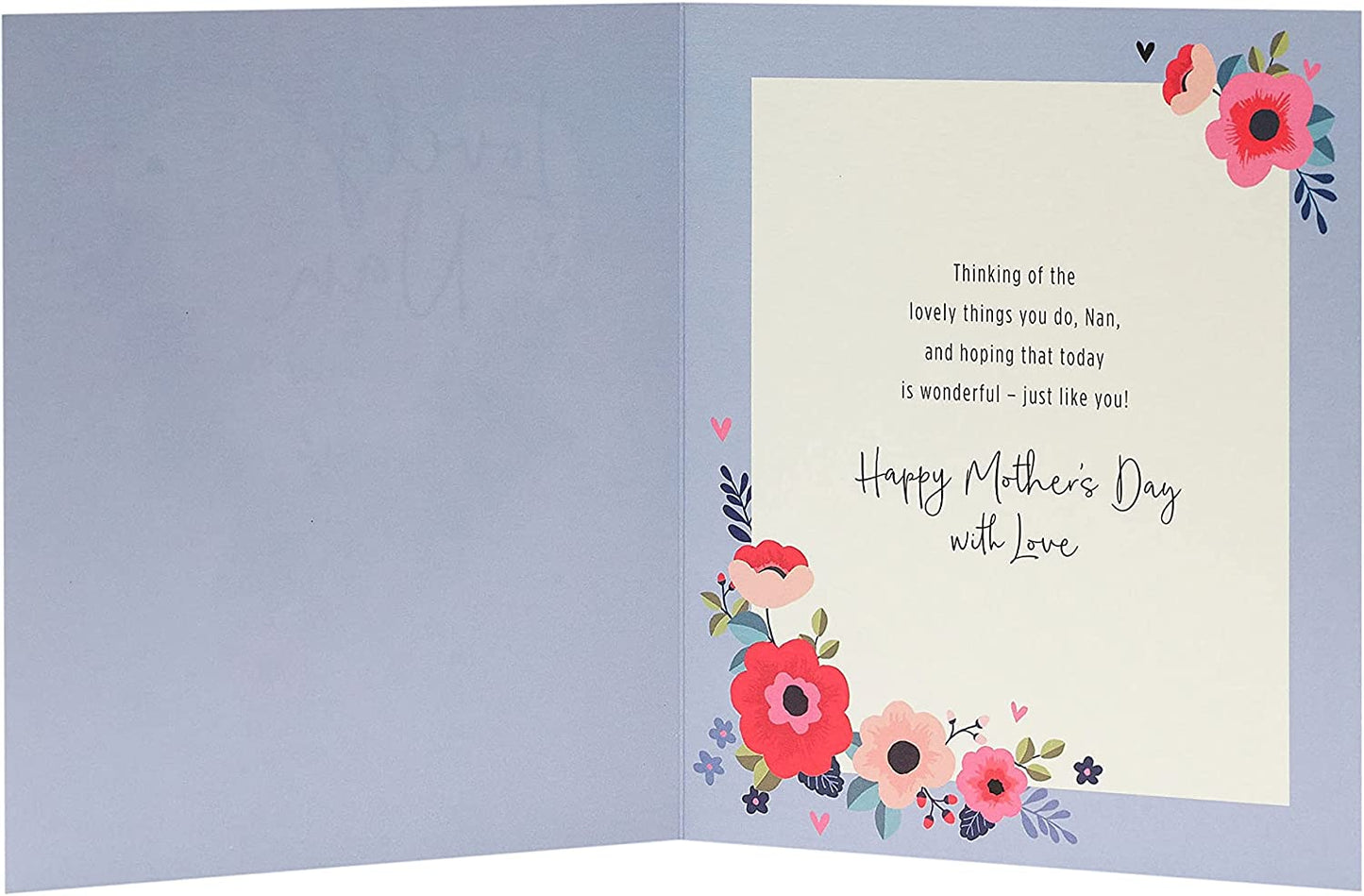 Heart & Cat Design for Nan Mother's Day Card