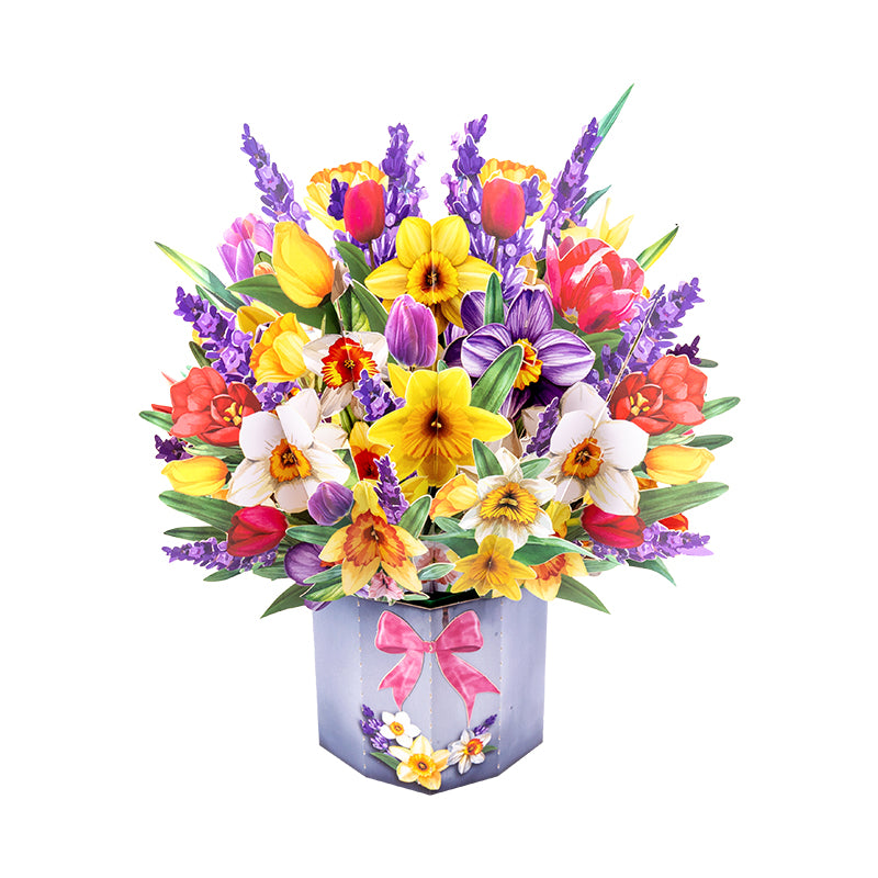 Lavender Breeze Spring Bouquet 3D Pop Up Greeting Card - Valentine’s Day Anniversary Birthday Mother's Day