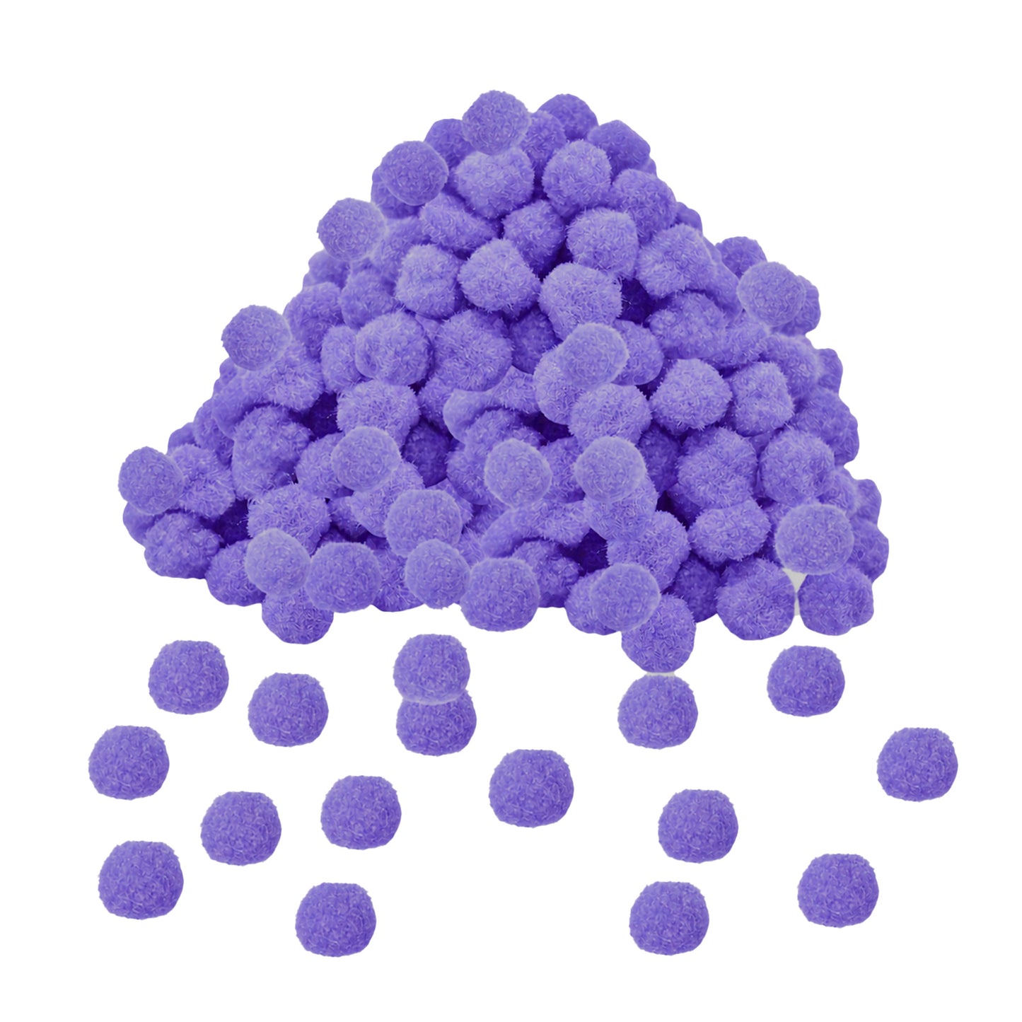 Pack of 500 Light Purple Pom Poms 1.5cm – Soft Fluffy Craft Balls