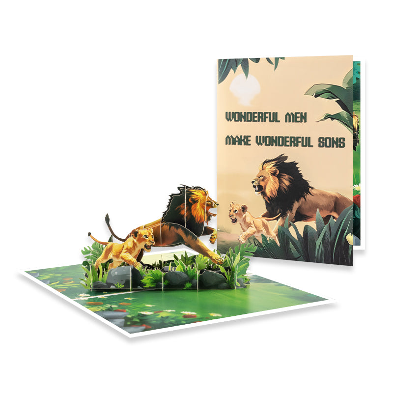 Lion Legacy 3D Father & Son Pop Up Father's Day Card