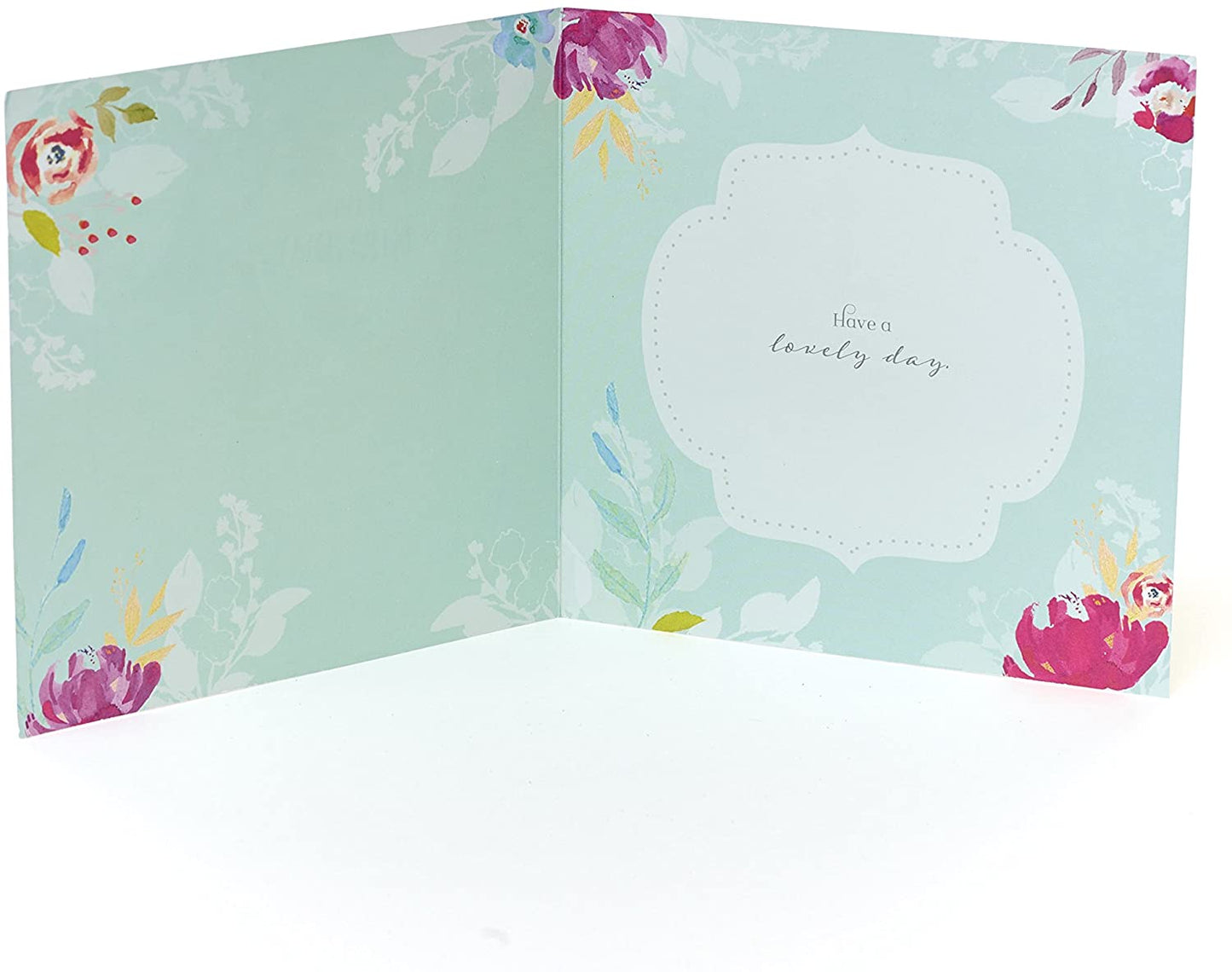 Happy Birthday Card Pink Balloons with Ribbon For Her