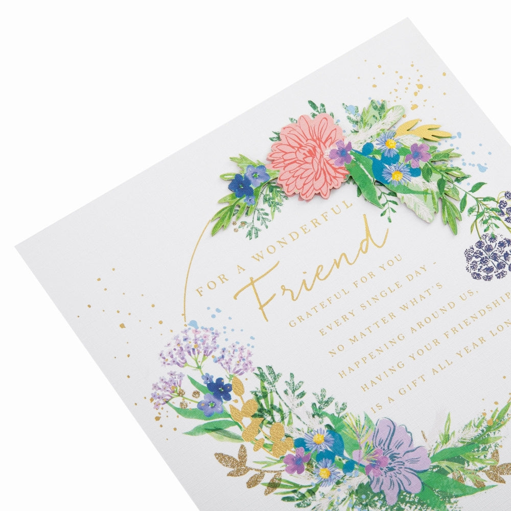 Traditional Floral Design with Heartfelt Verse Friend Birthday Card
