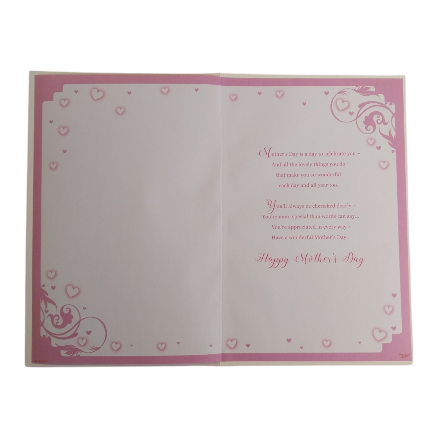 From Both Of Us Classic Mini Pink Hearts Design Mother's Day Card