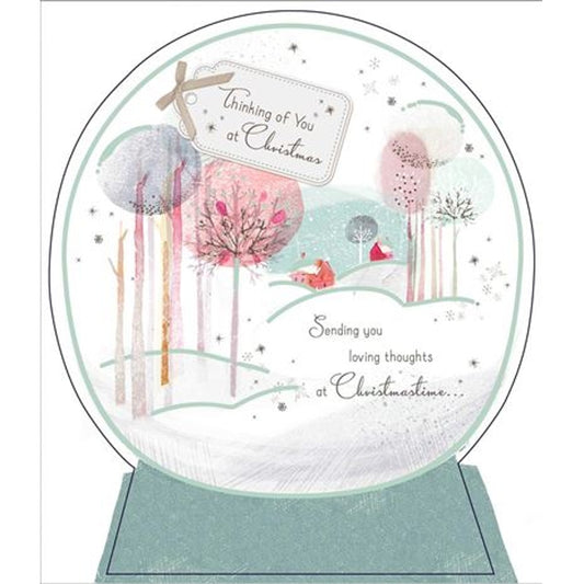 Thinking of you Snow Globe Design Christmas Card 