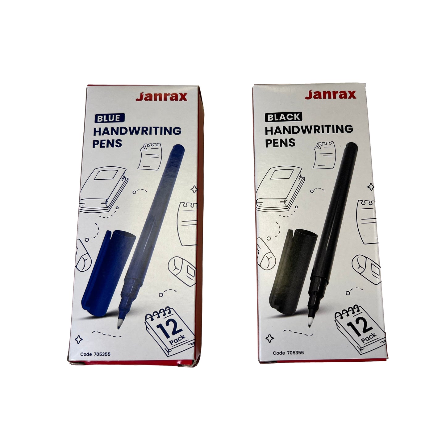 Pack of 12 Blue Handwriting Pens by Janrax