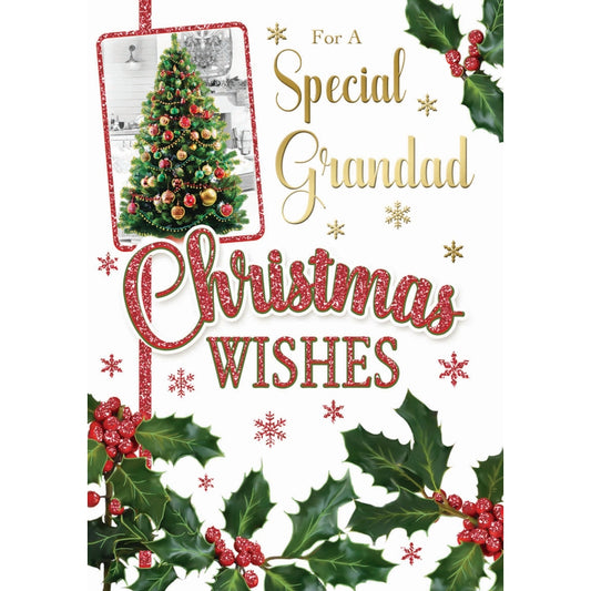 For a Special Grandad Xmas Tree Design Christmas Card