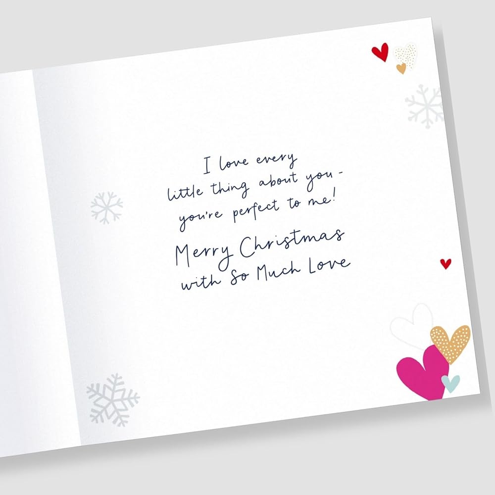 Die Cut Love Hearts For My Amazing Wife Christmas Card