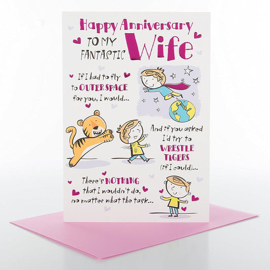 Wife Anniversary Card "Loads of Love"