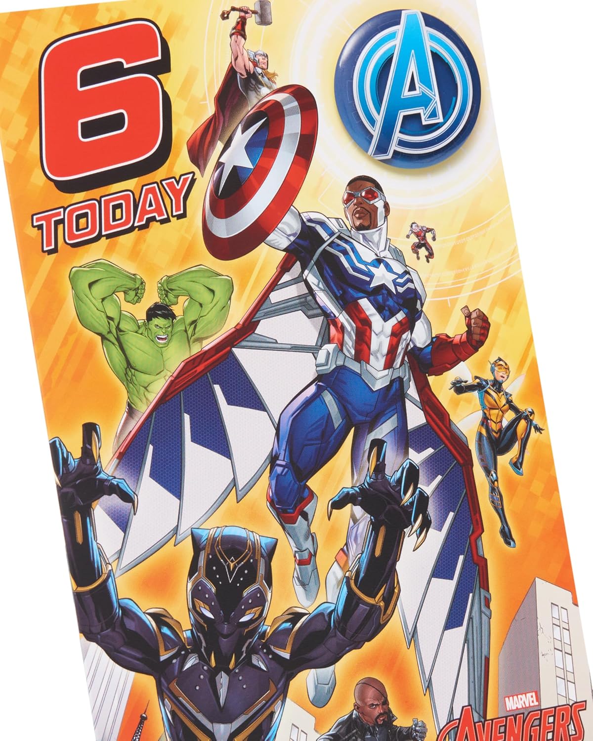 Marvel The Avengers Captain America & Heroes Design 6th Birthday Card