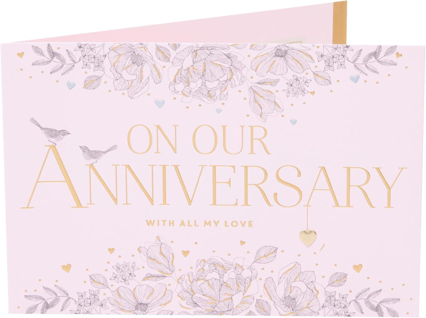 Love Design Anniversary Card with Heartfelt Message