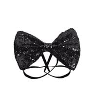 Bow Tie Glitter 12 x 7cm Black