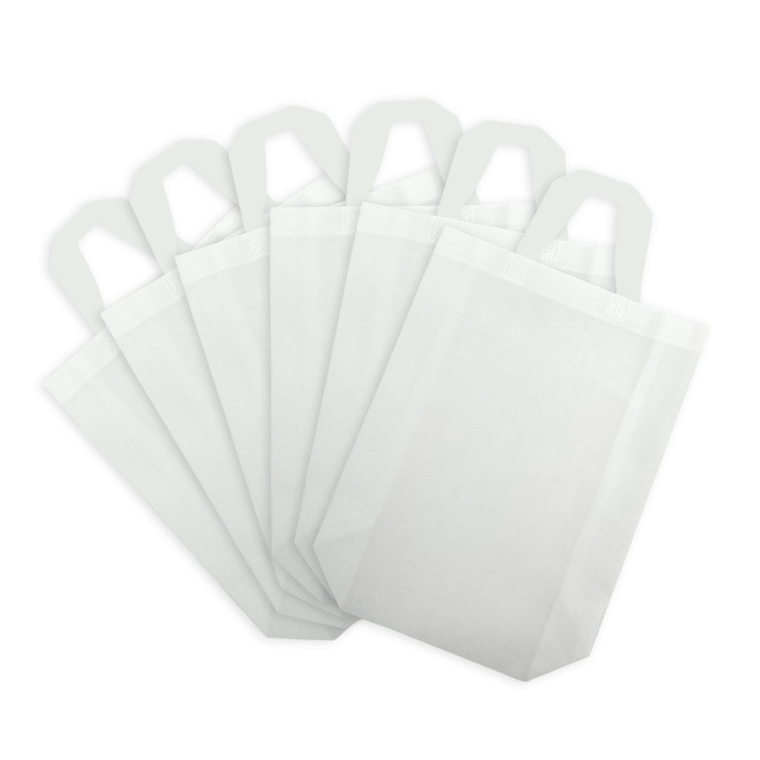 Pack of 25 White Coloured 30x38x10cm Non-Woven Bags with Handle