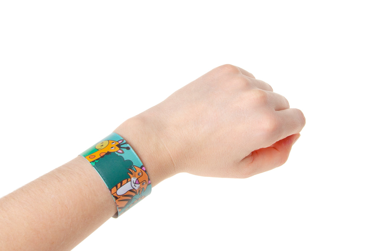 Pack of 12 Wild Animal Snap Bracelets