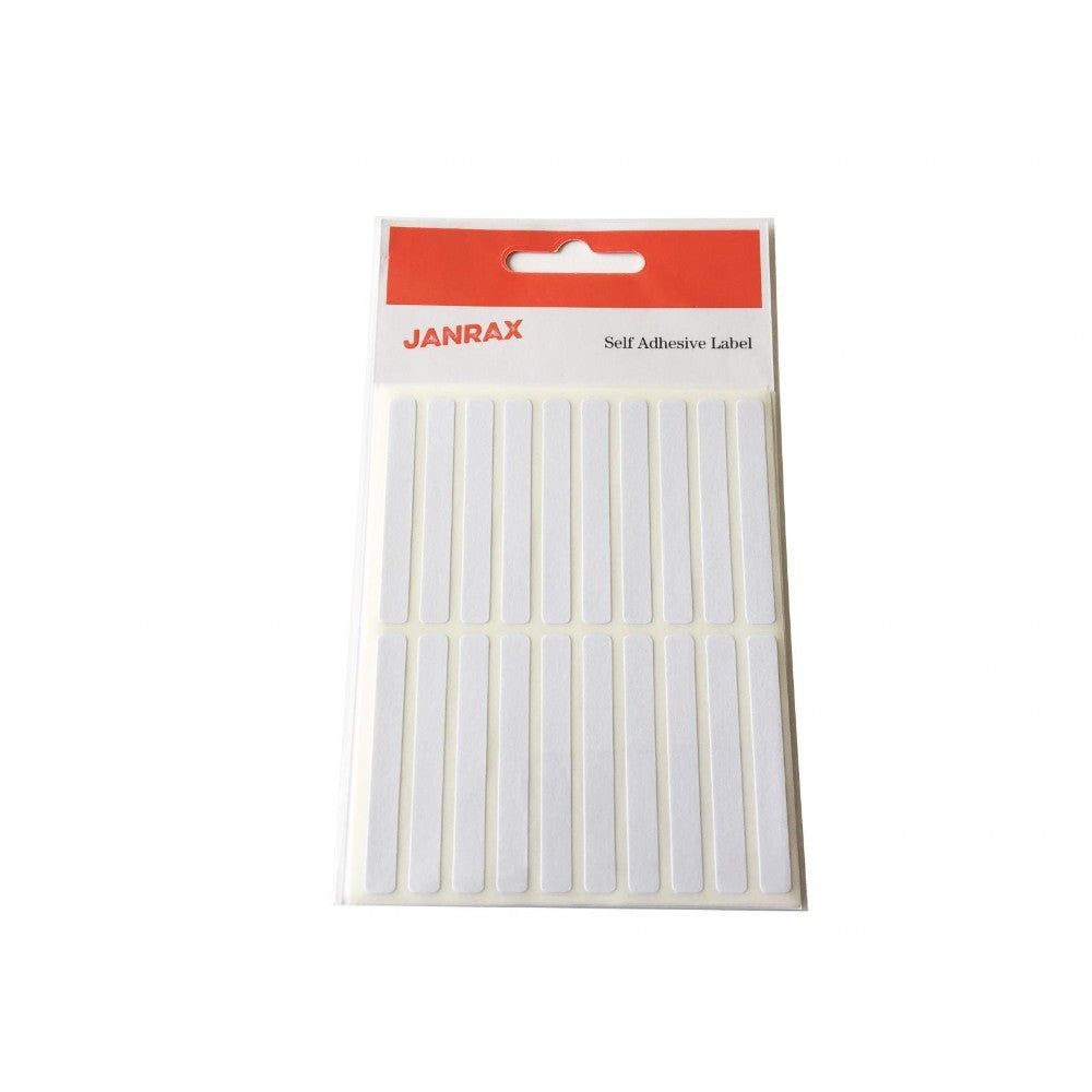 Pack of 120 White 6x50mm Rectangular Labels - Adhesive Stickers