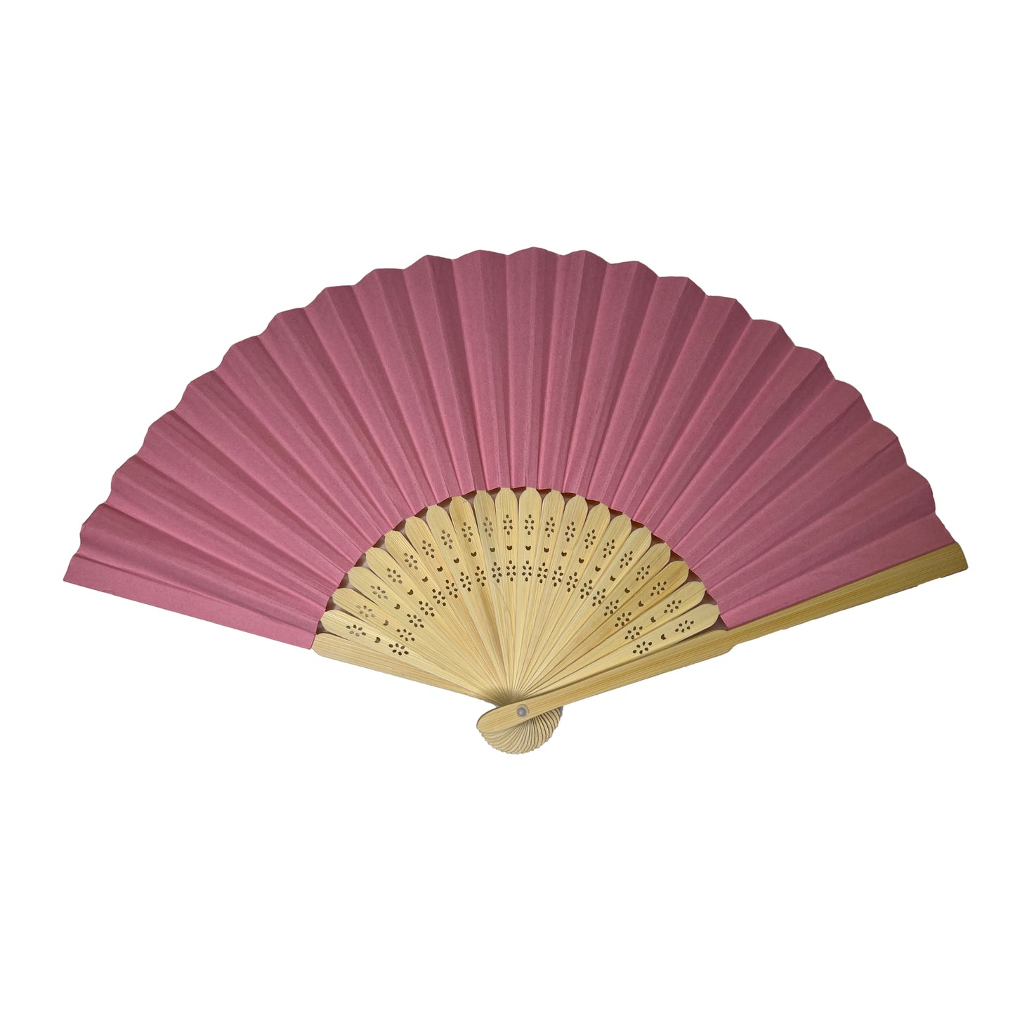 Pack of 50 Pink Paper Foldable Hand Held Bamboo Wooden Fans by Parev