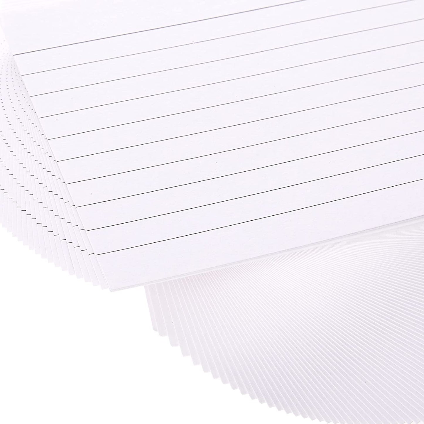 Pack of 100 White 5x3" Feint Ruled Flash Revision Cards