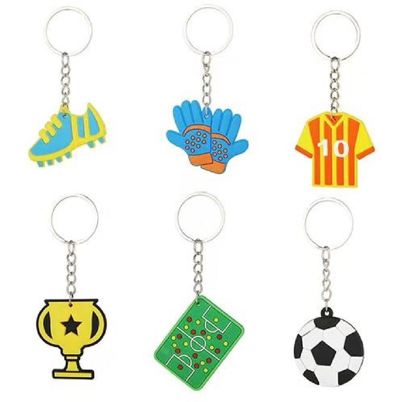 Pack of 12 Football Design Soccer Keychains