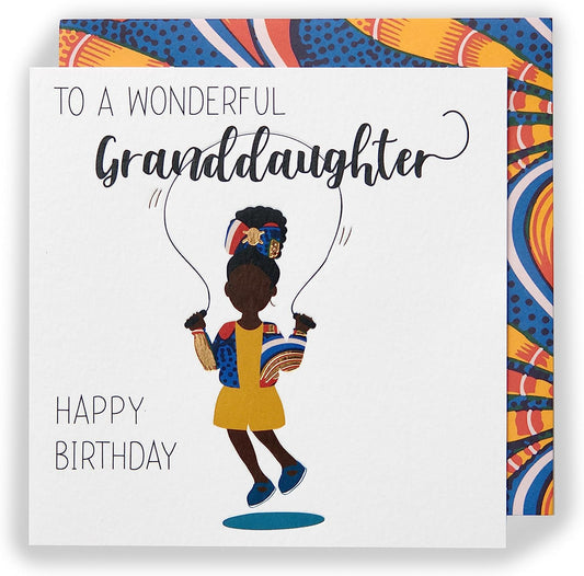 Kindred X Afrotouch Wonderful Granddaughter Birthday Blank Card