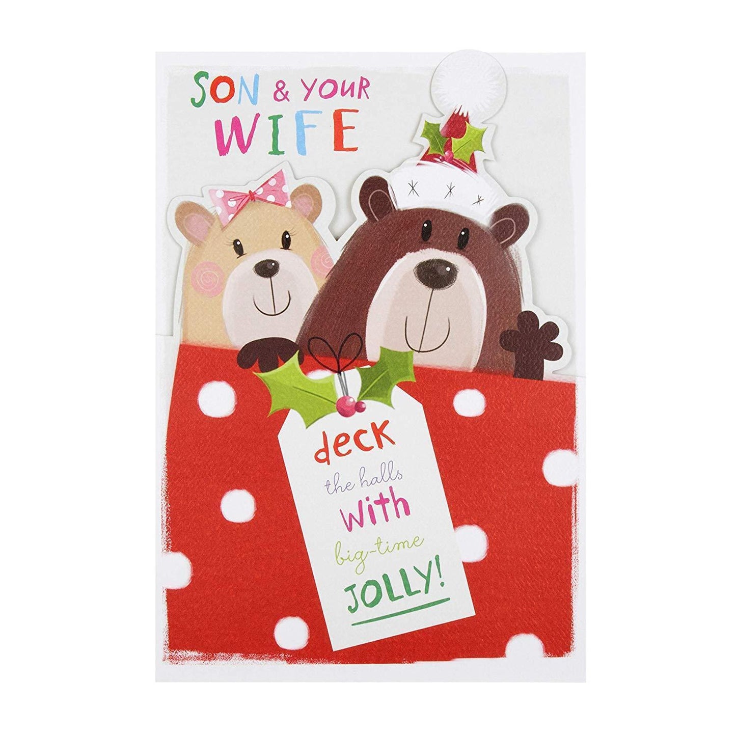 Son and Wife Christmas Card 'Festive Fun'