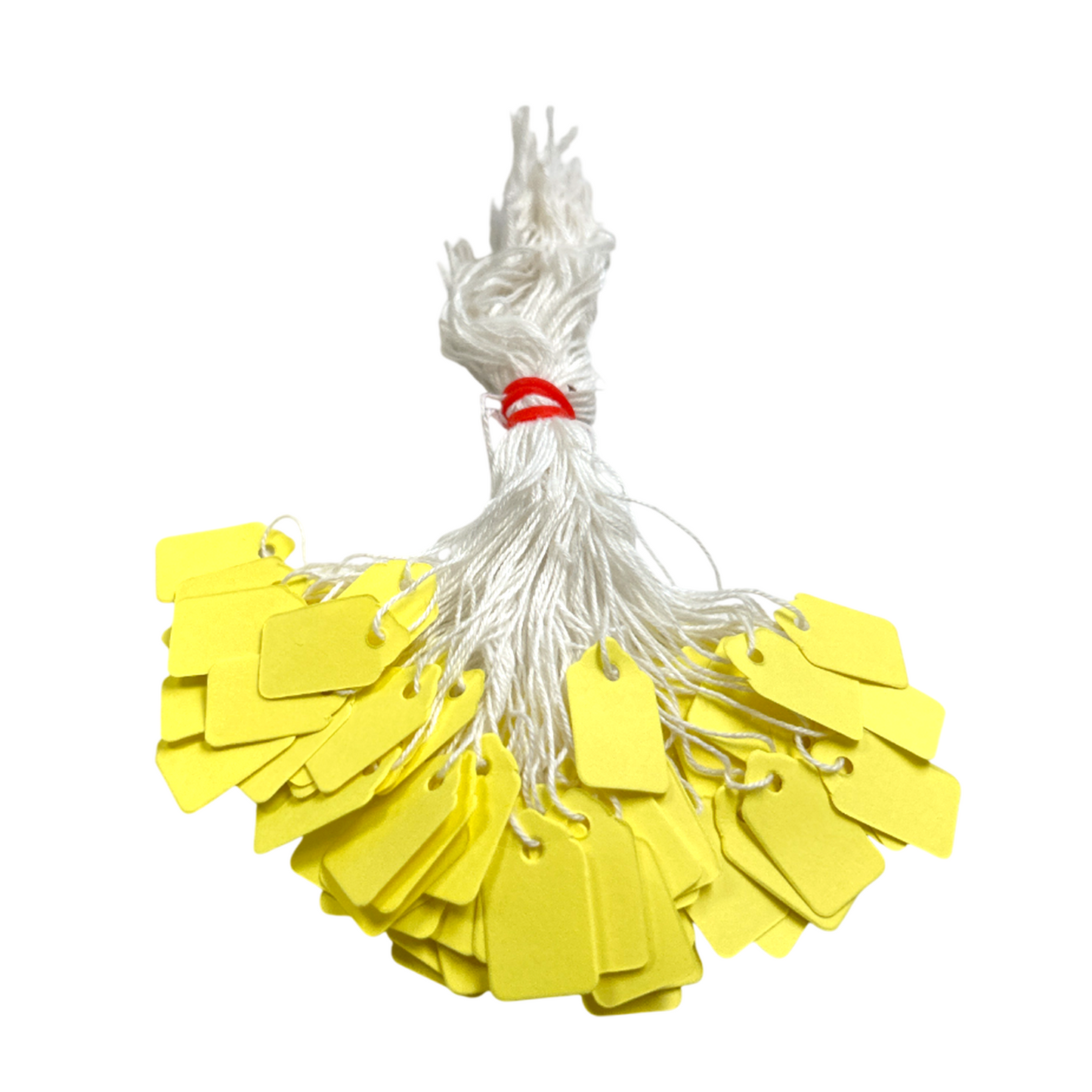 Pack of 9600 Small Yellow Strung Tags 13 x 20mm