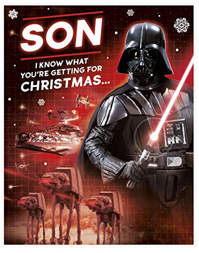 For Son Darth Vader Christmas Card Extra Large 