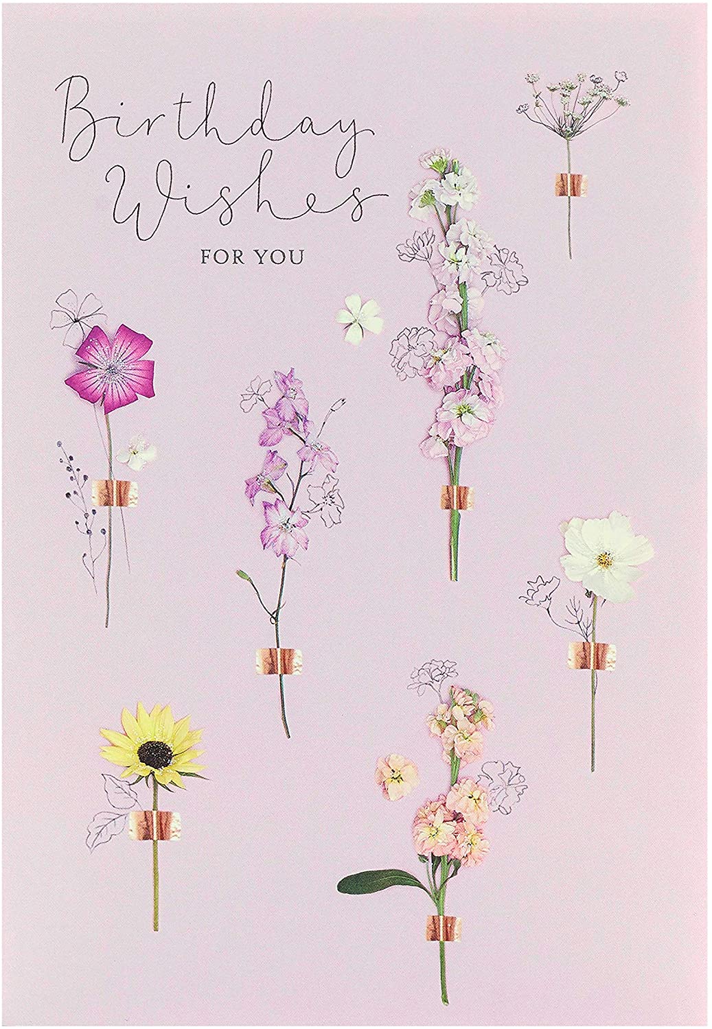 Lavender Floral Design Birthday Card For Her