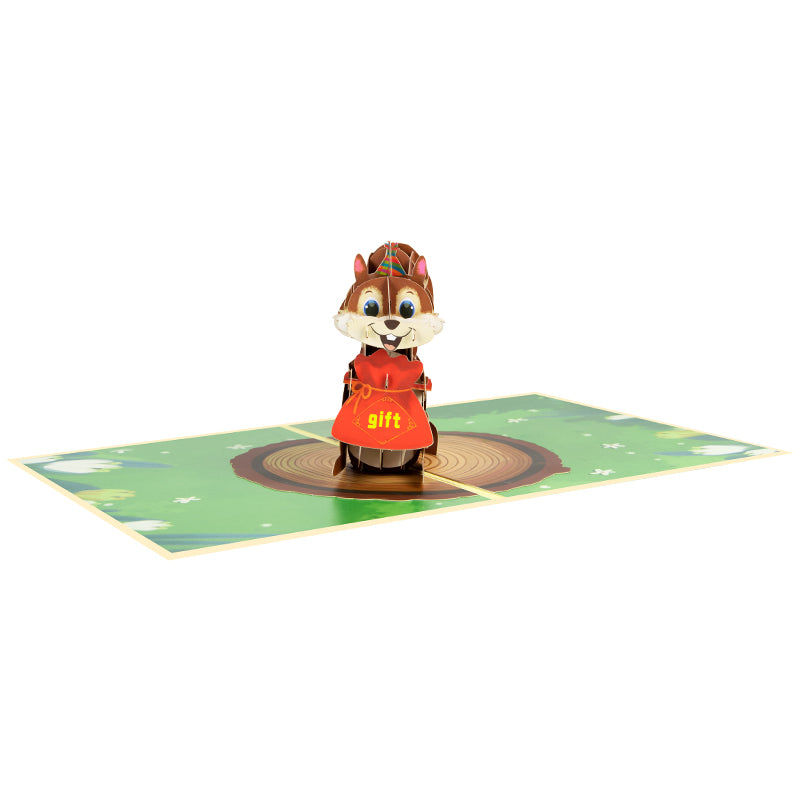 Charming Squirrel Nutty Celebration 3D Pop Up Greeting Card