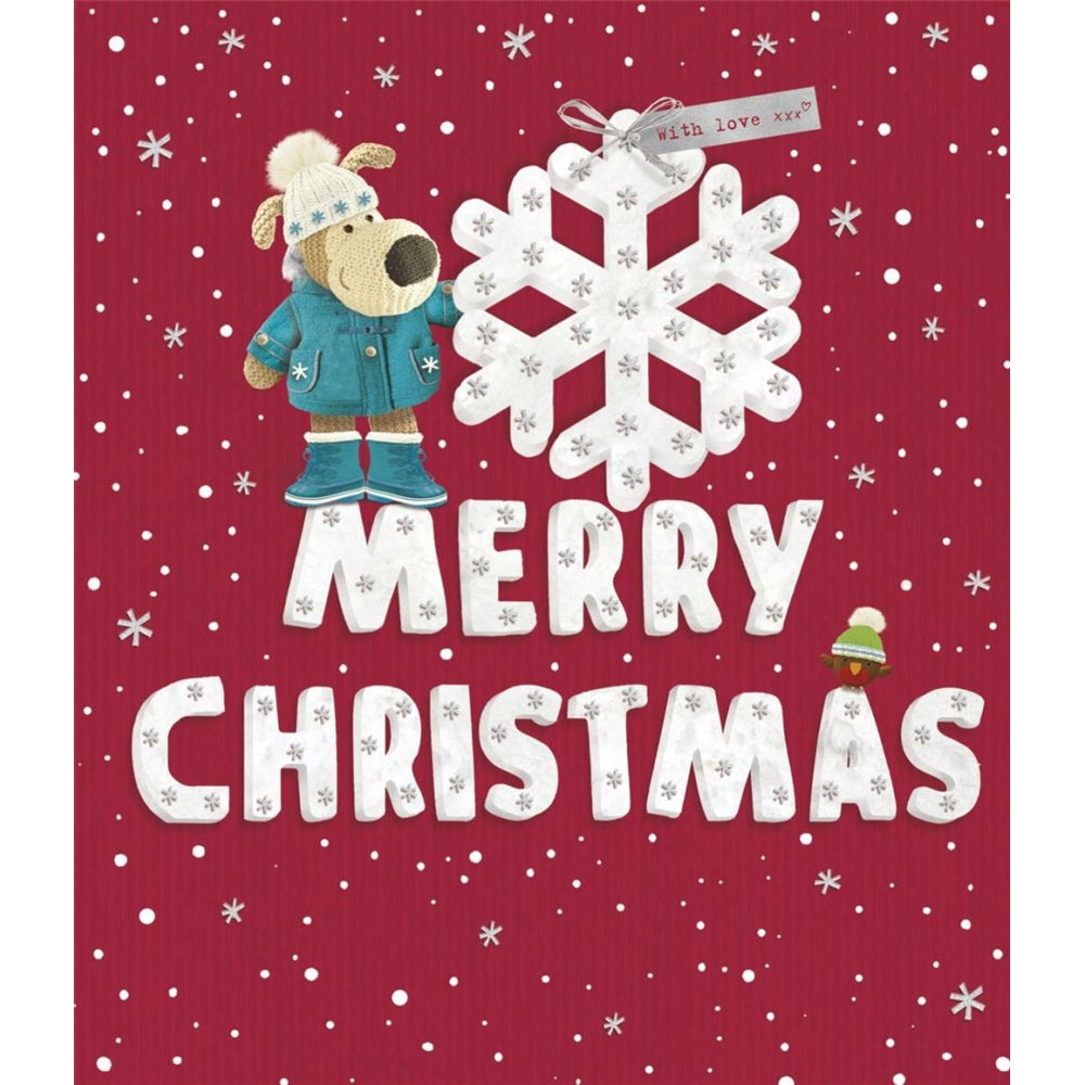 Boofle Holding Snowflake Merry Christmas Card
