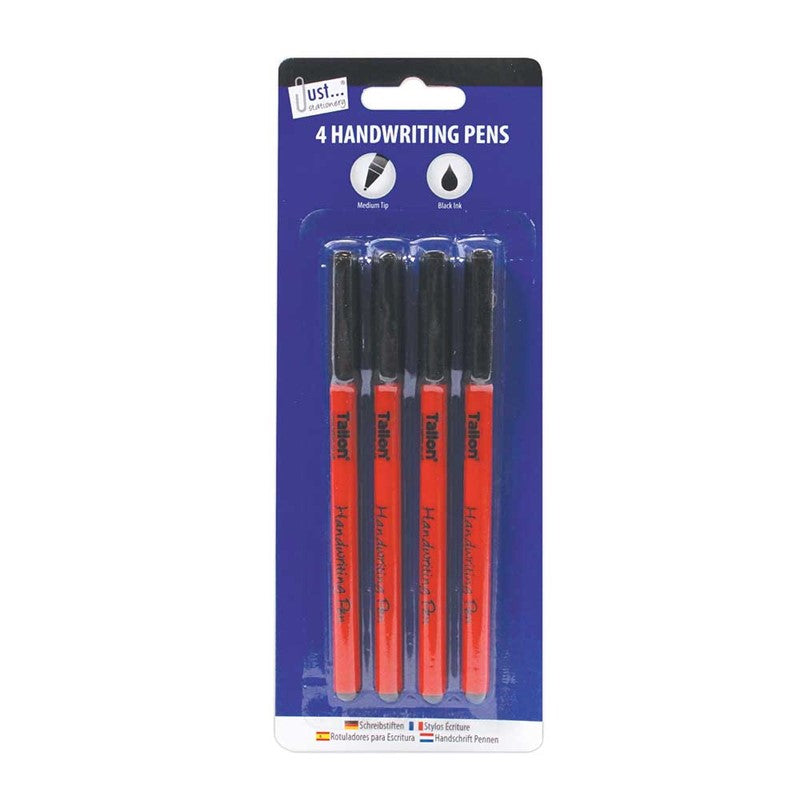 Pack of 4 Black Ink Handwriting Pen