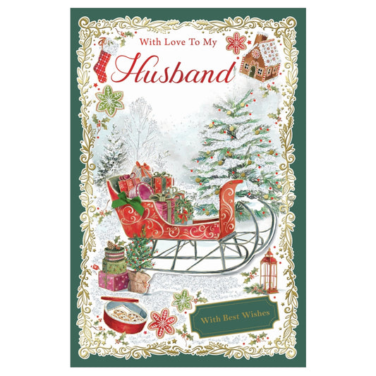 With Love to My Husband With Best Wishes Christmas Card