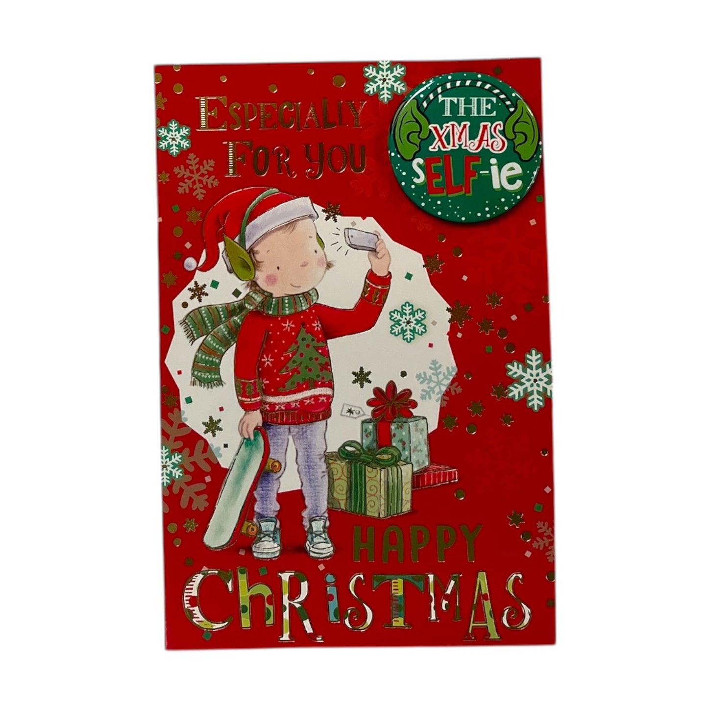 The Selfie Elfie Design Especially For You Male Christmas Card