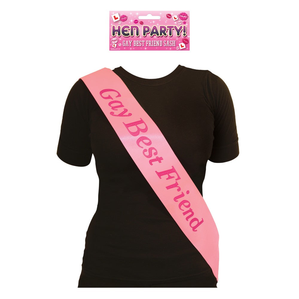 Gay Best Friend Pink Hen Party Sash