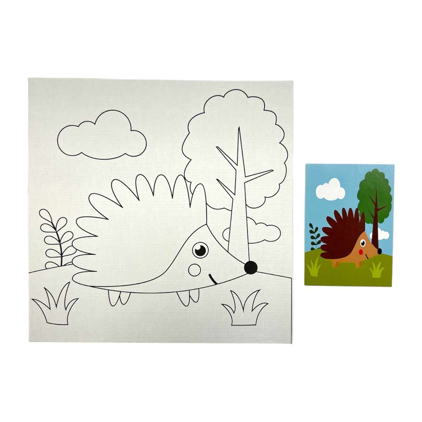 15 x 15cm Pre Drawn Outline Canvas Paint For Kids