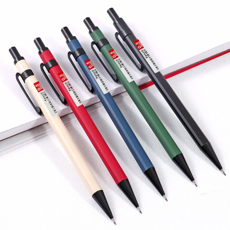 Set of 0.5mm Metal Mechanical Pencil and HB Lead Refills – Balanced Grip, Smooth & Precise Writing, Random Colour