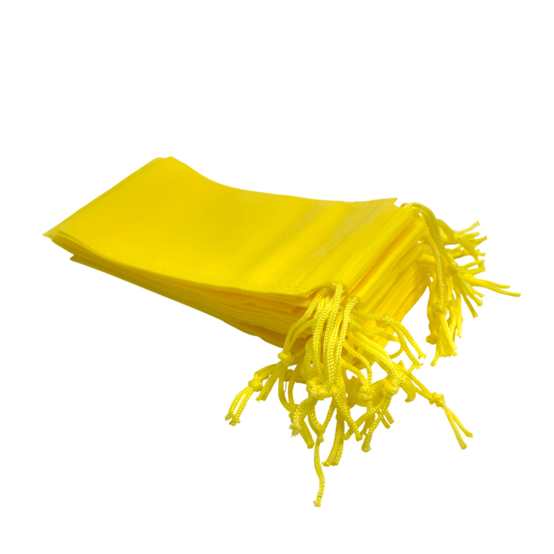 Pack of 50 Yellow Coloured 43x34cm Non-Woven Drawstring Bags